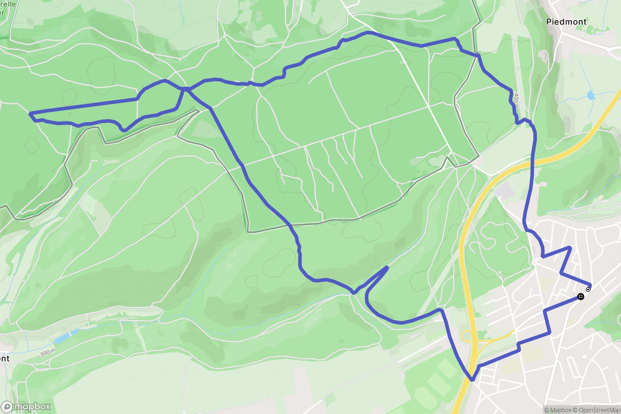Mont-Saint-Martin : carte du parcours de randonnée - France
