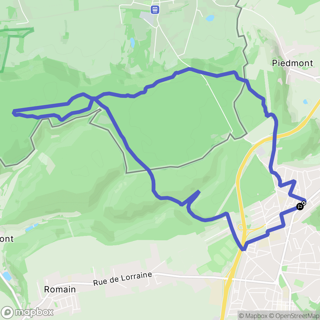 Mont-Saint-Martin : carte du parcours de randonnée - France