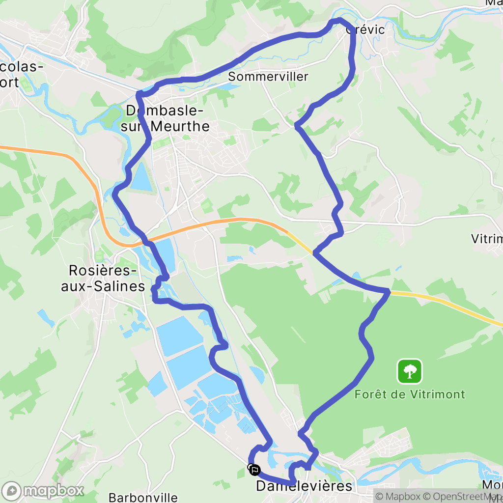 Damelevières : carte du parcours de randonnée - France