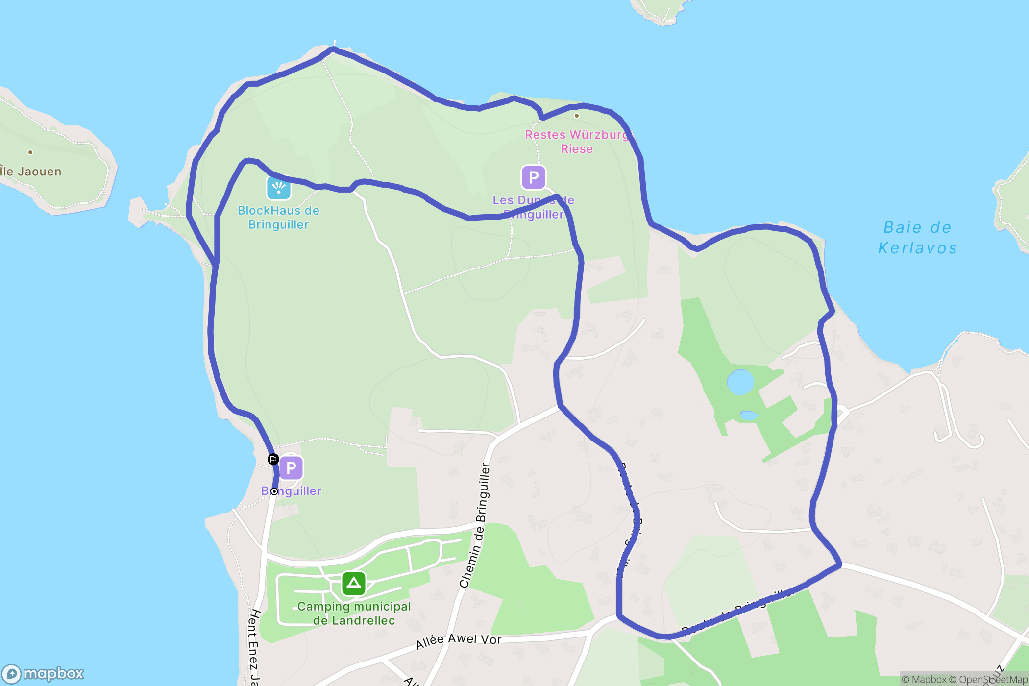 Pleumeur-Bodou : carte du parcours de randonnée - France