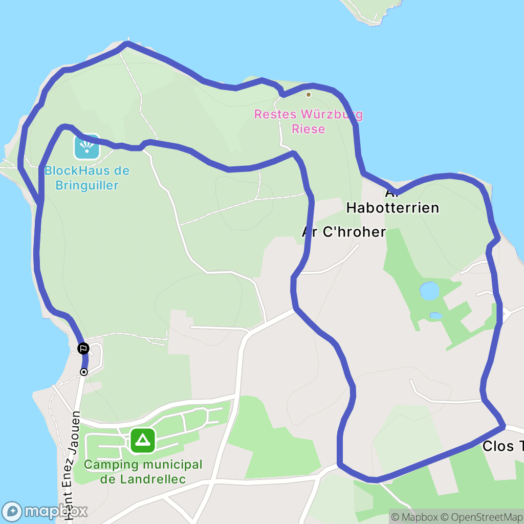 Pleumeur-Bodou : carte du parcours de randonnée - France