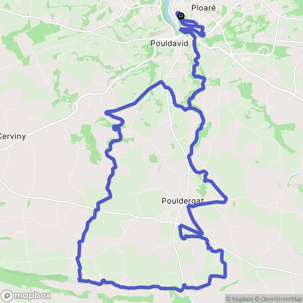 Douarnenez : carte du parcours de randonnée - France