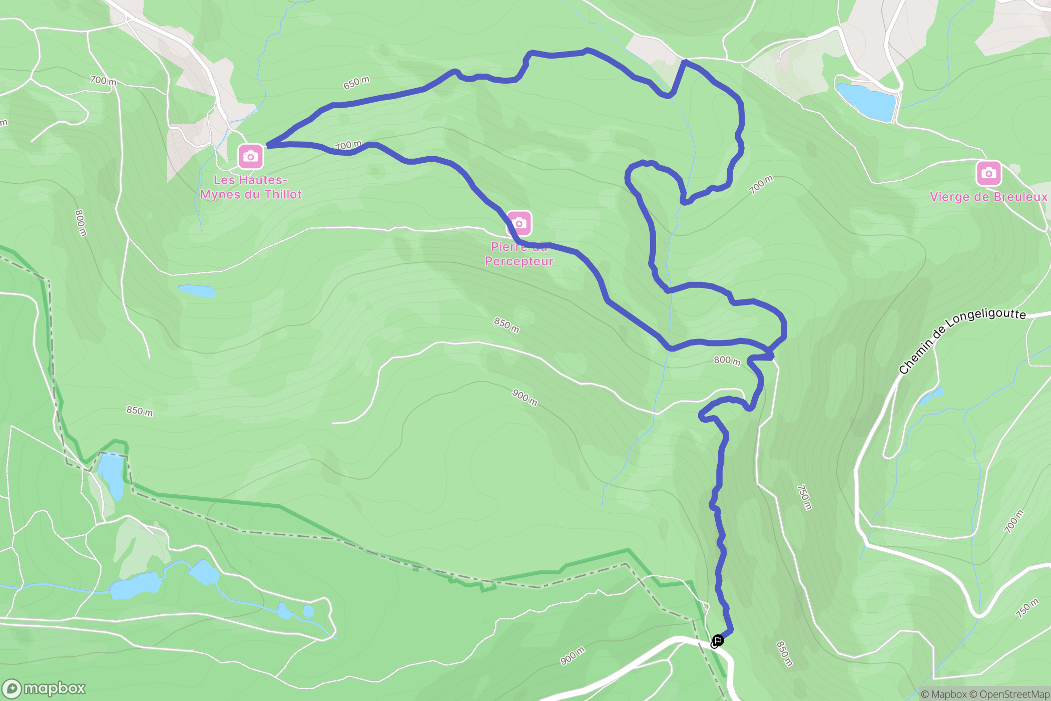 Le Thillot : carte du parcours de randonnée - France