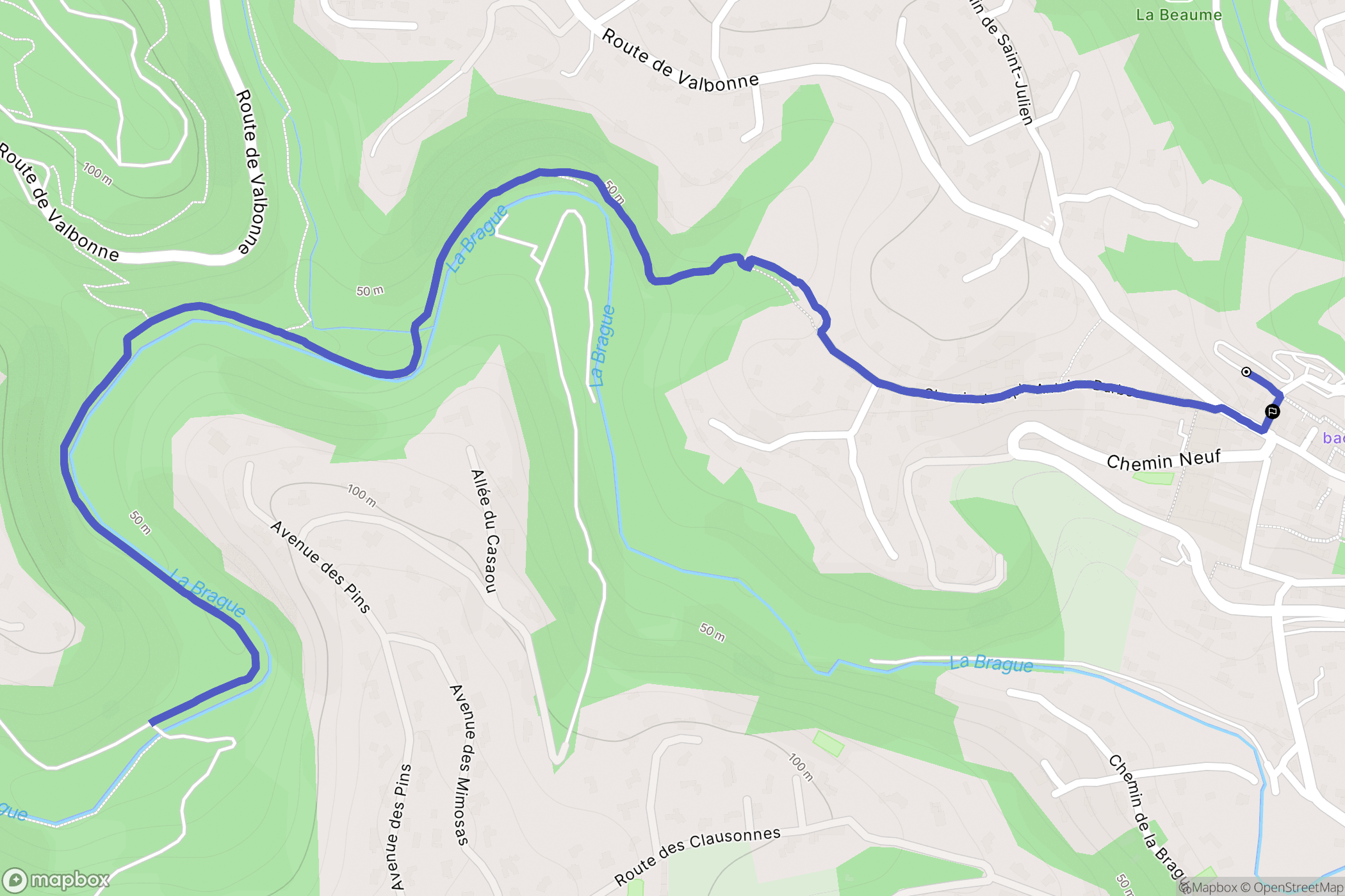 Biot : carte du parcours de randonnée - France
