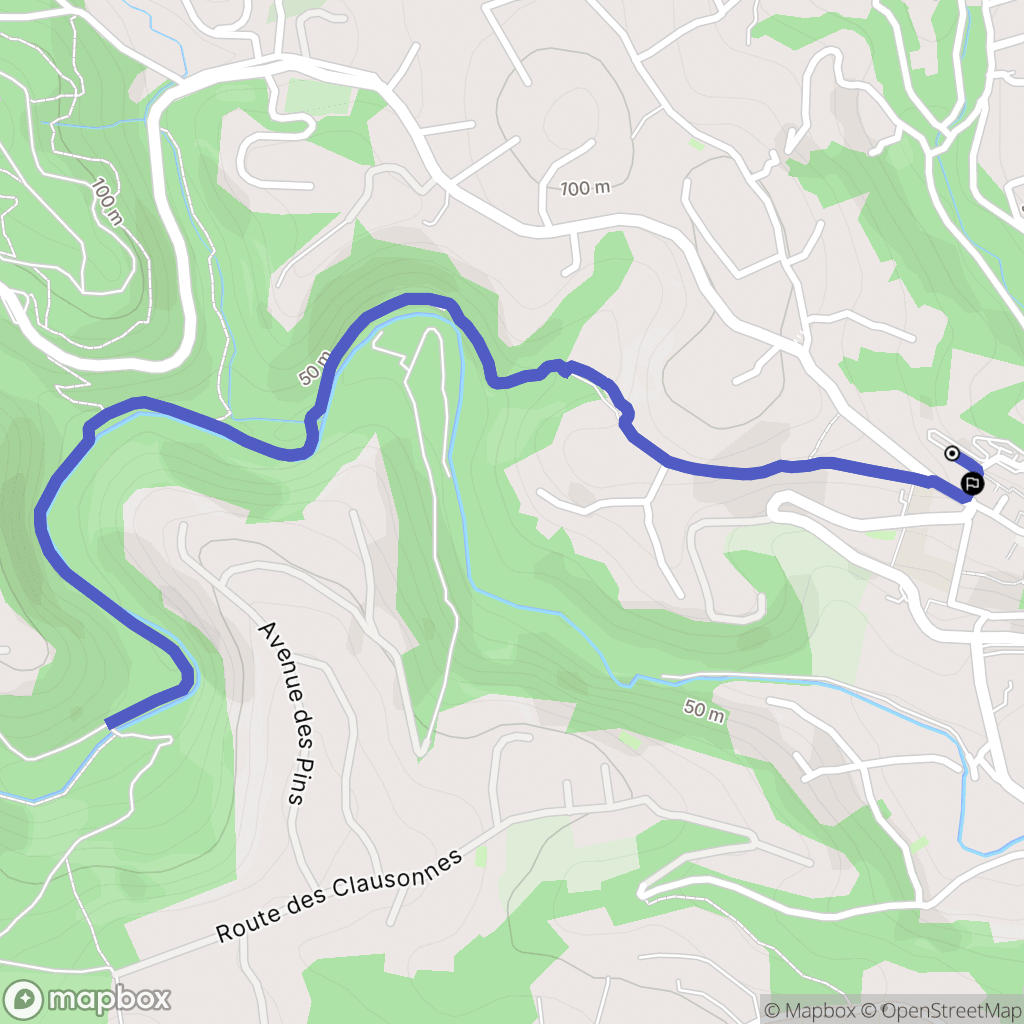 Biot : carte du parcours de randonnée - France