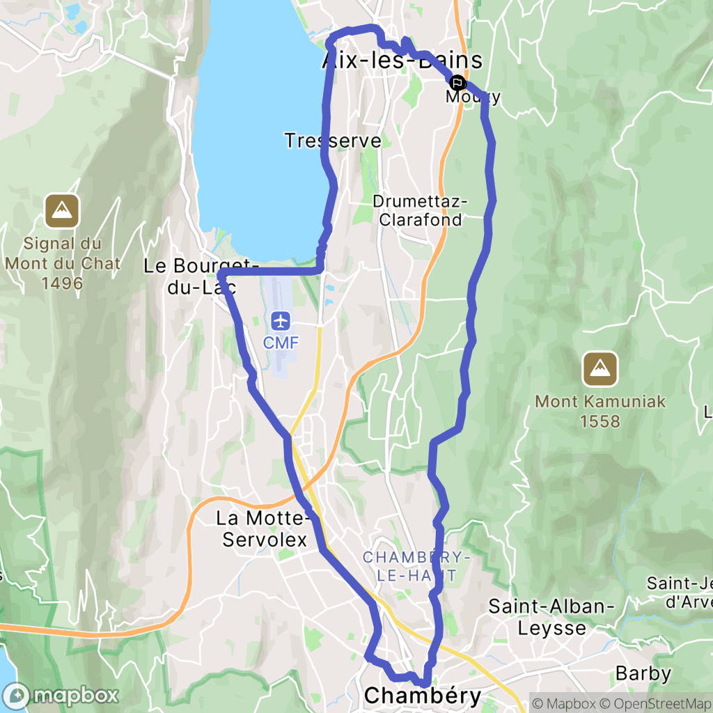 Mouxy : carte du parcours de randonnée - France