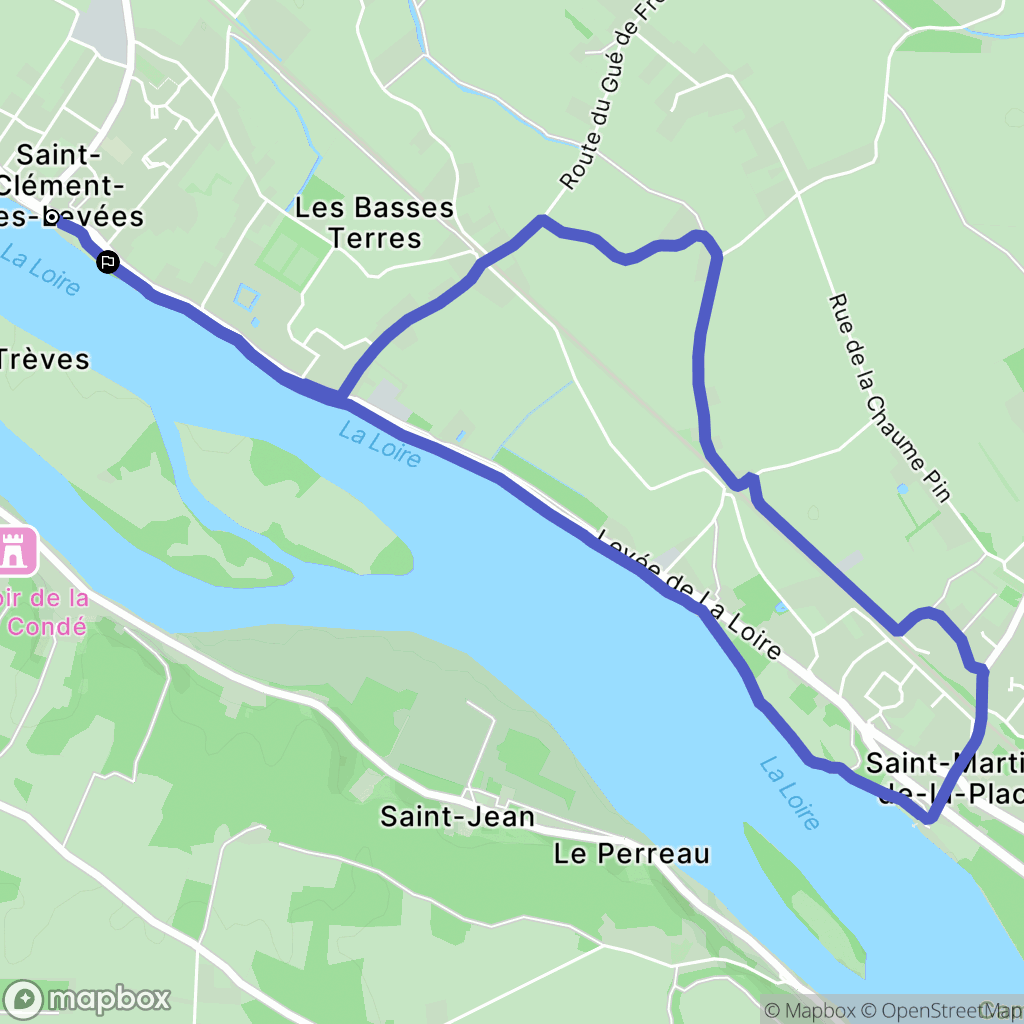Saint-Clément-des-Levées : carte du parcours de randonnée - France