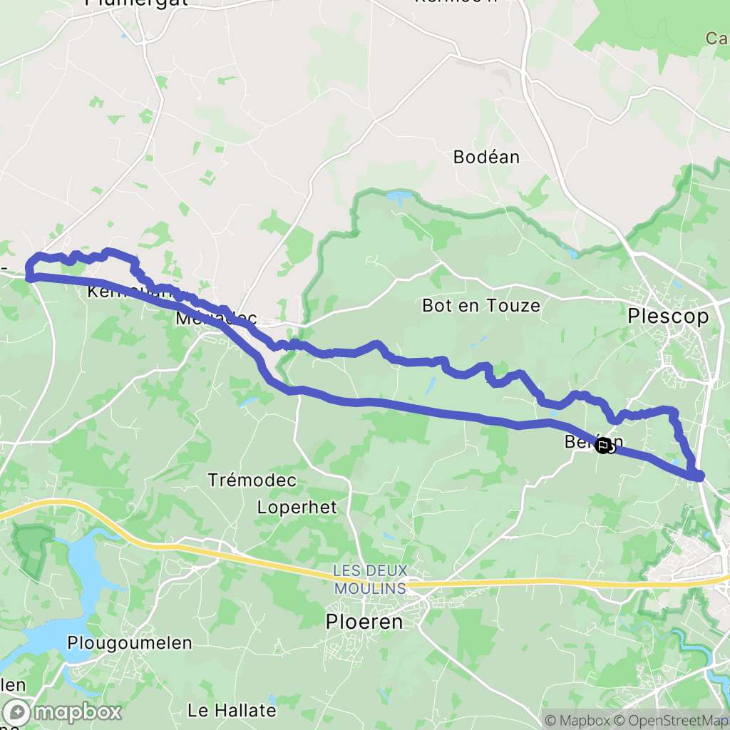 Plescop : carte du parcours de randonnée - France