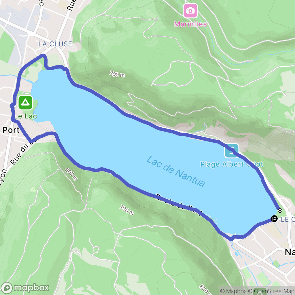 Nantua : carte du parcours de randonnée - France