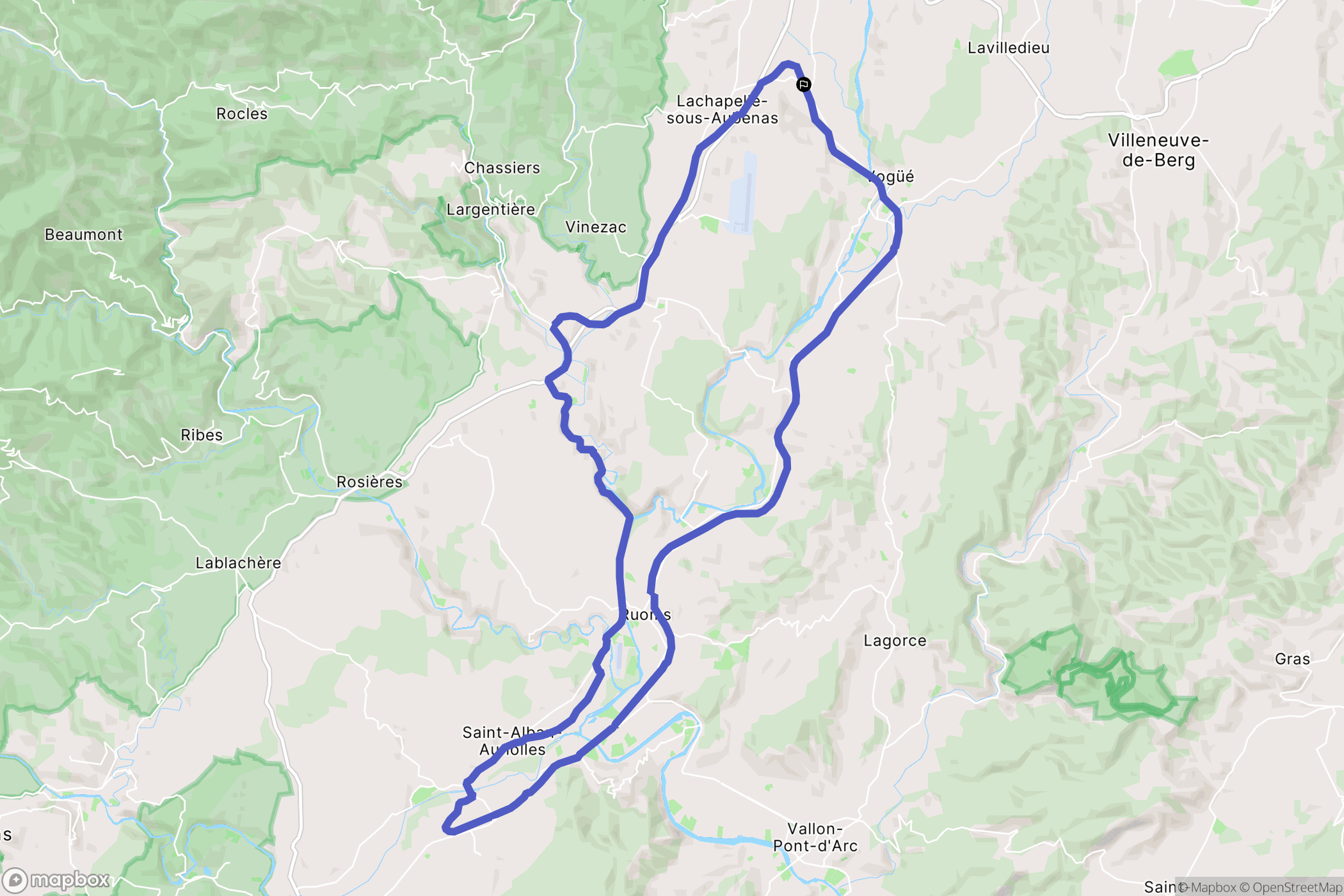 Saint-Sernin : carte du parcours de randonnée - France