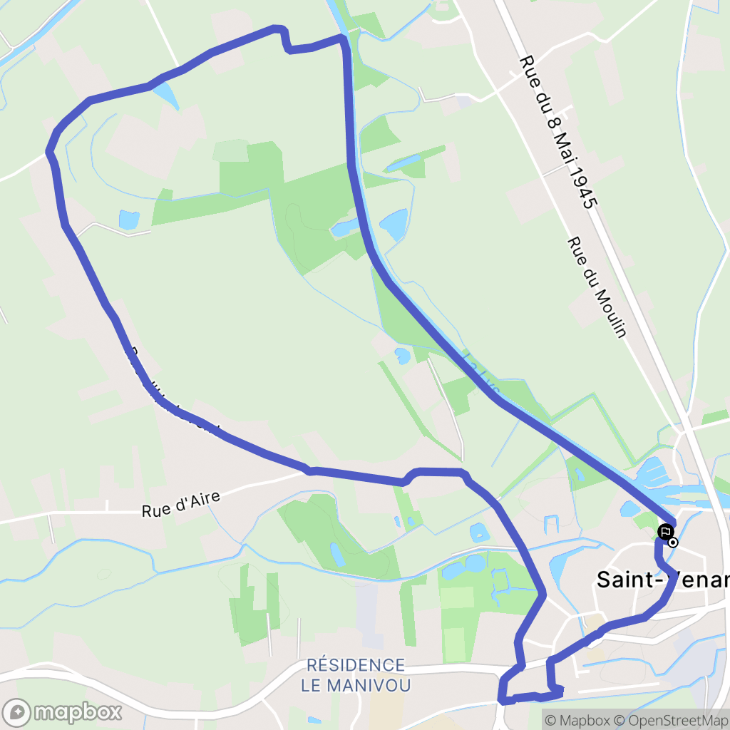 Saint-Venant : carte du parcours de randonnée - France