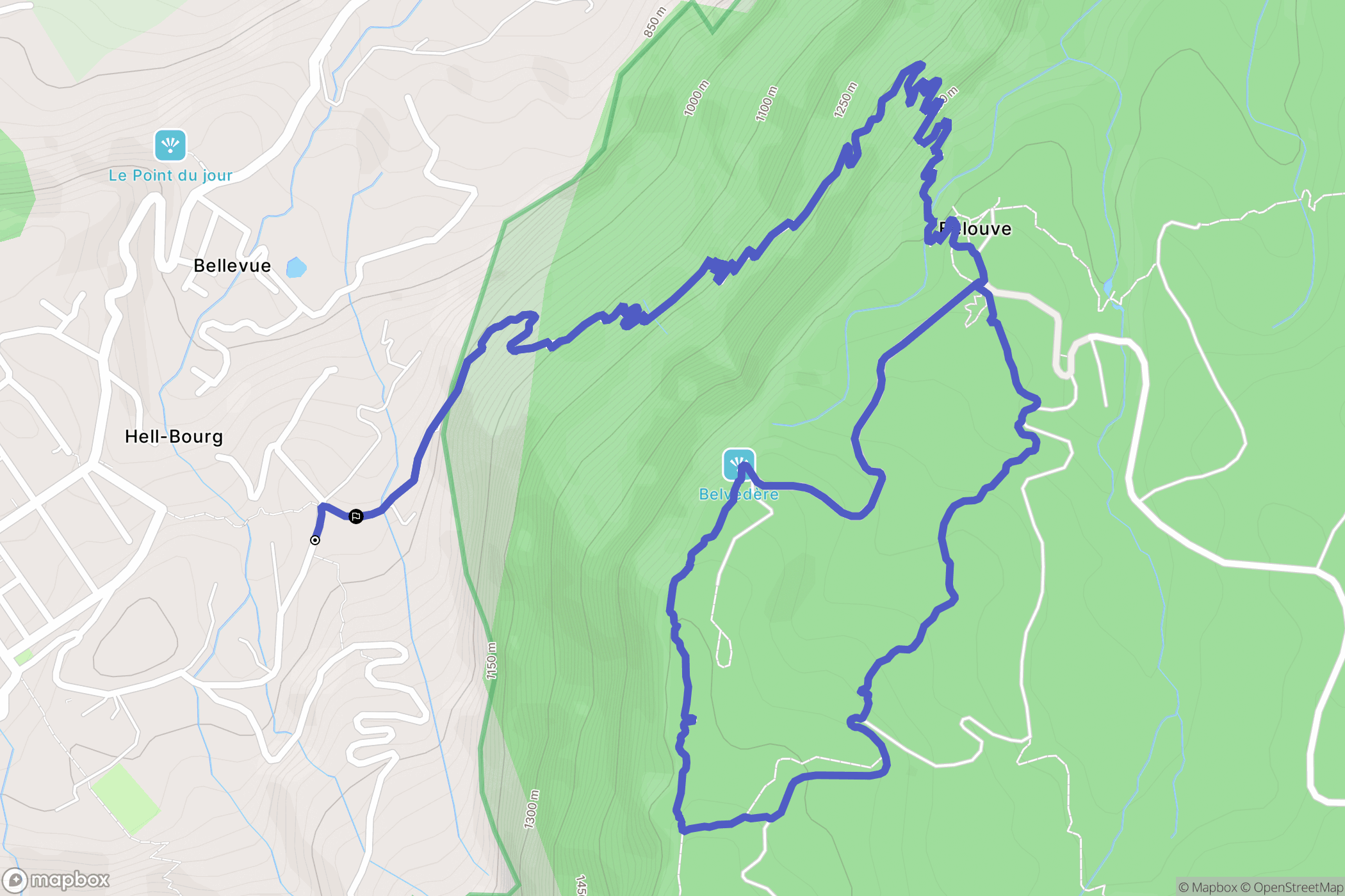 Salazie : carte du parcours de randonnée - France