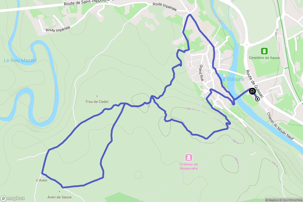 Sauve : carte du parcours de randonnée - France
