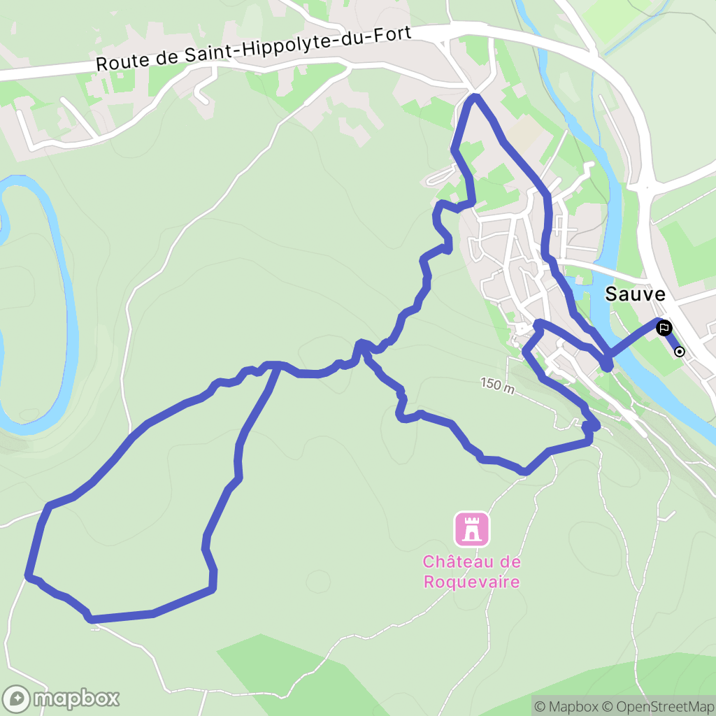 Sauve : carte du parcours de randonnée - France