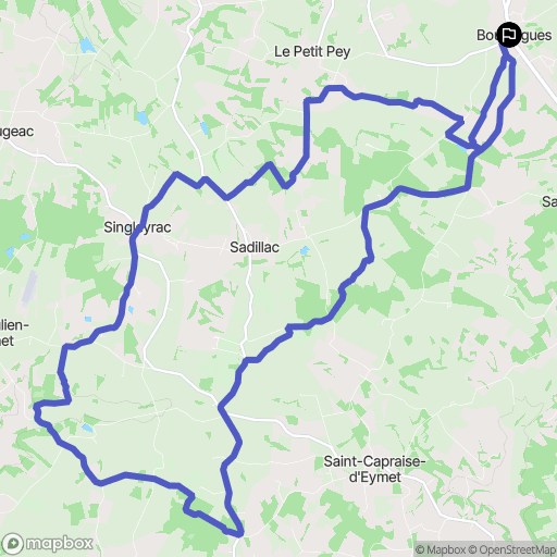 Bouniagues : carte du parcours de randonnée - France