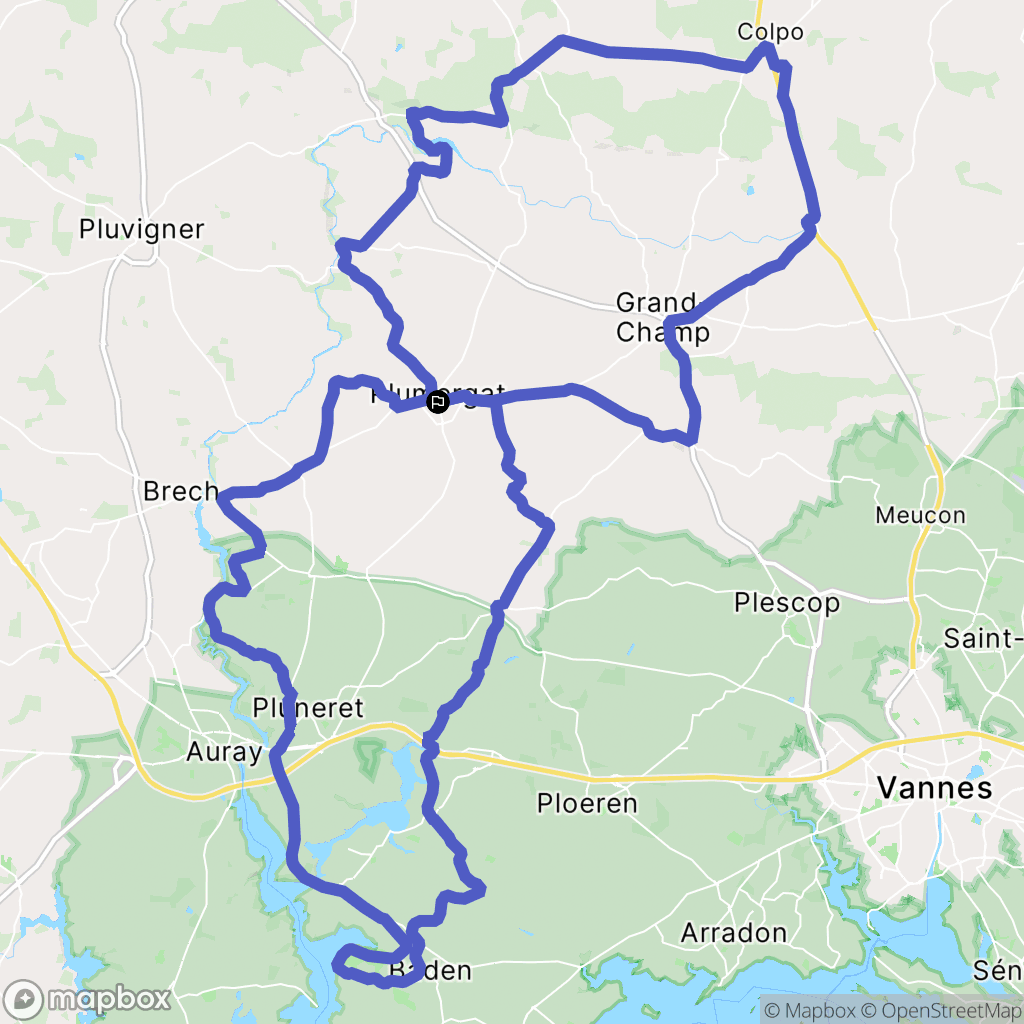 Plumergat : carte du parcours de randonnée - France