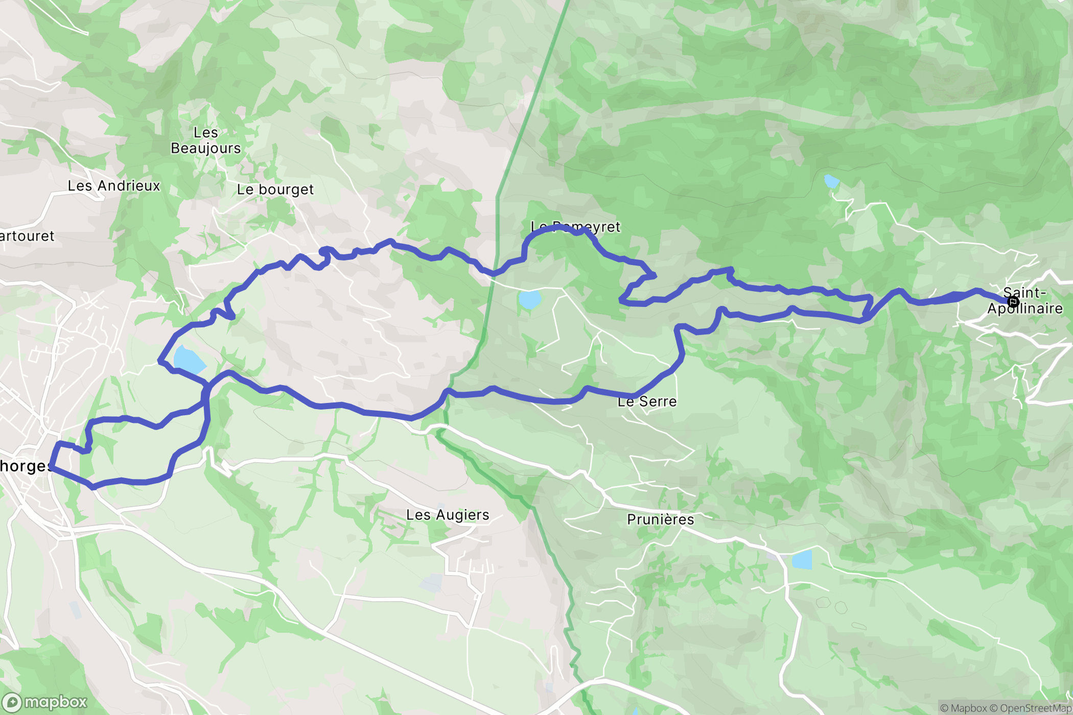 Saint-Apollinaire : carte du parcours de randonnée - France