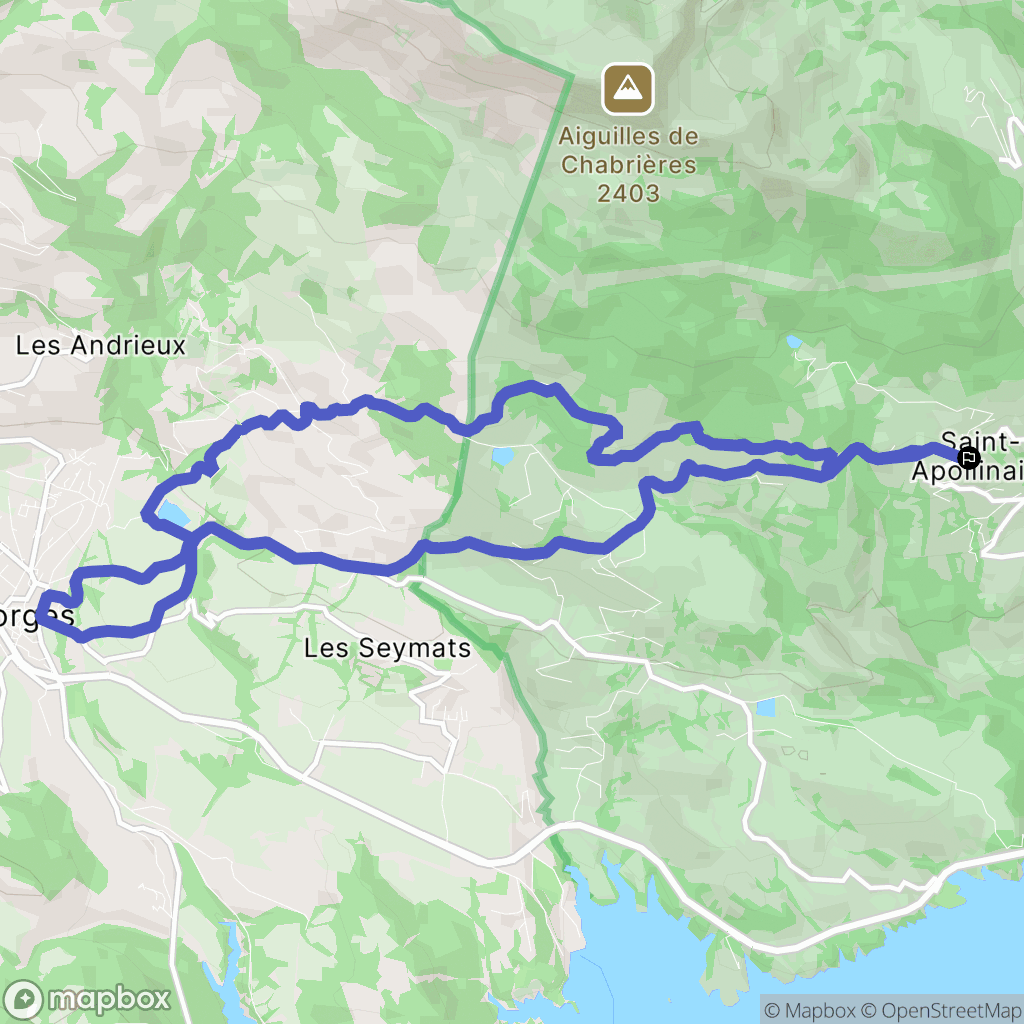 Saint-Apollinaire : carte du parcours de randonnée - France