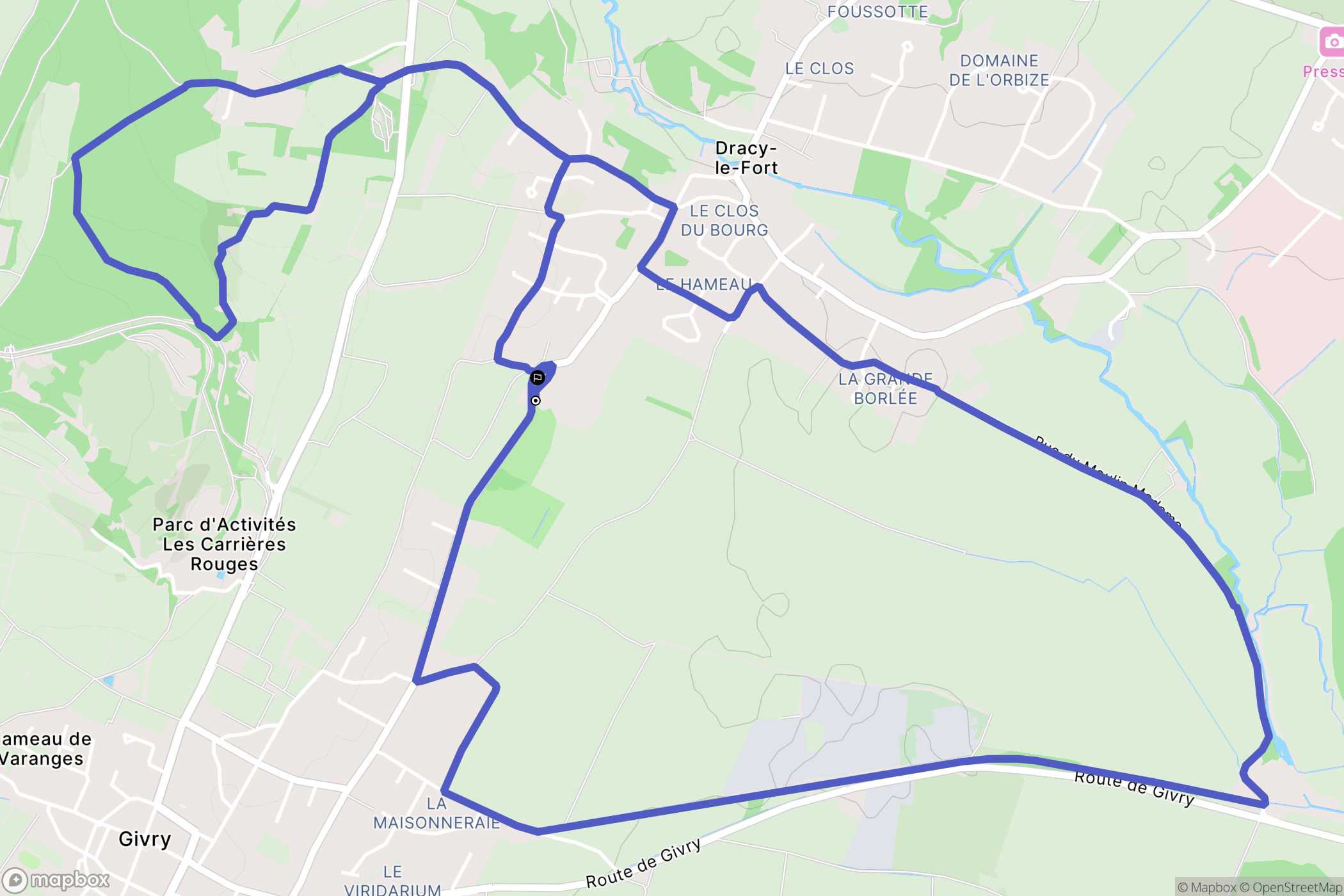 Dracy-le-Fort : carte du parcours de randonnée - France