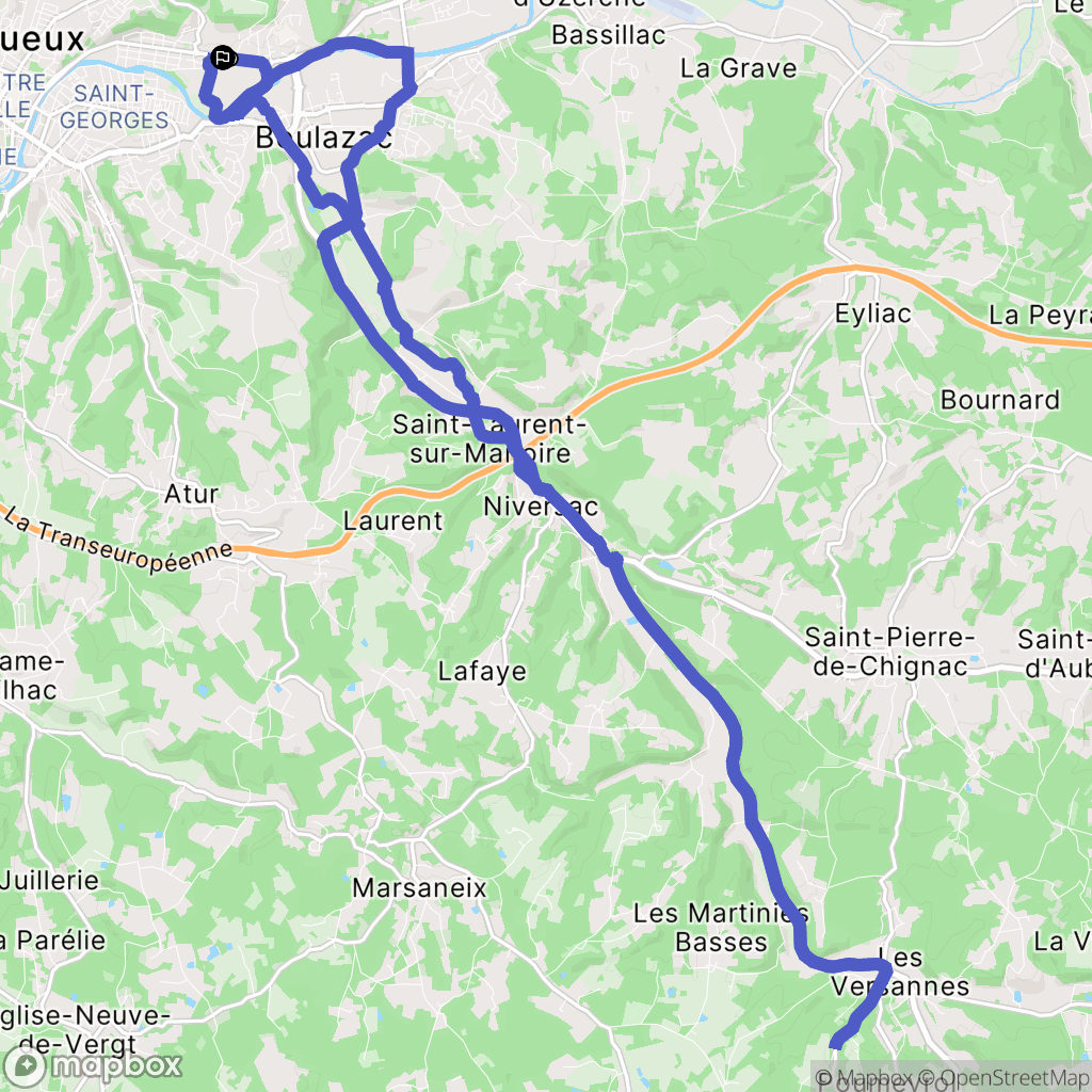 Trélissac : carte du parcours de randonnée - France