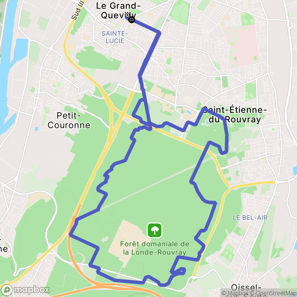 Le Grand-Quevilly : carte du parcours de randonnée - France