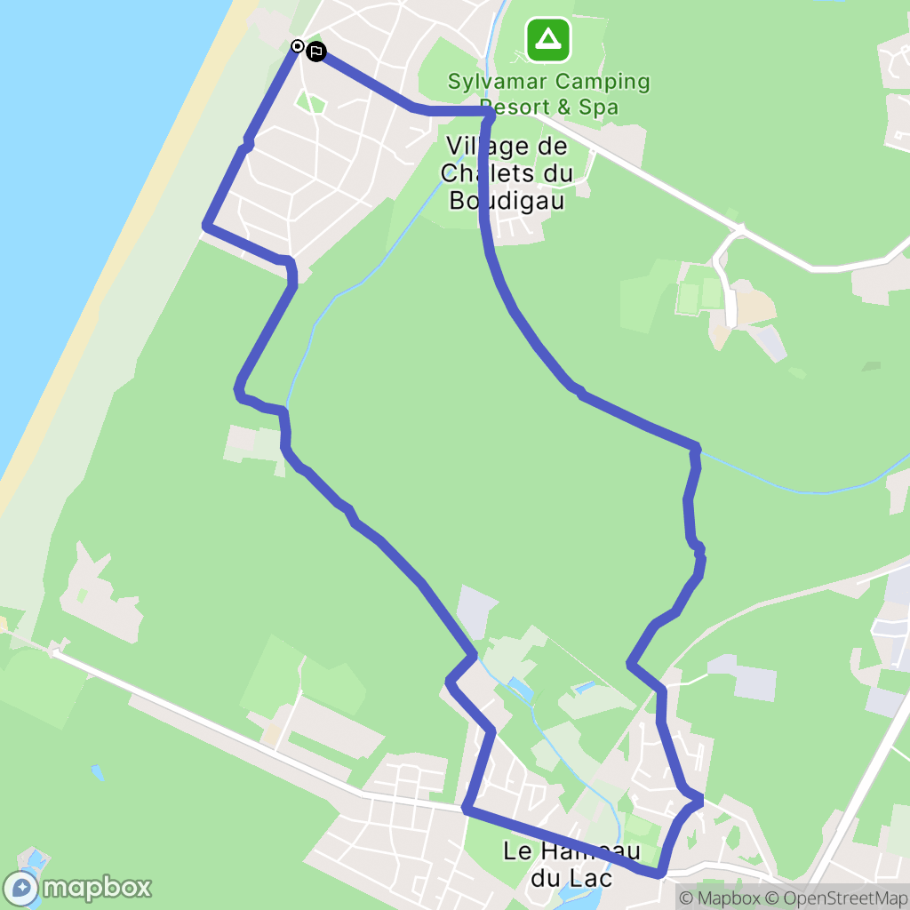 Labenne : carte du parcours de randonnée - France