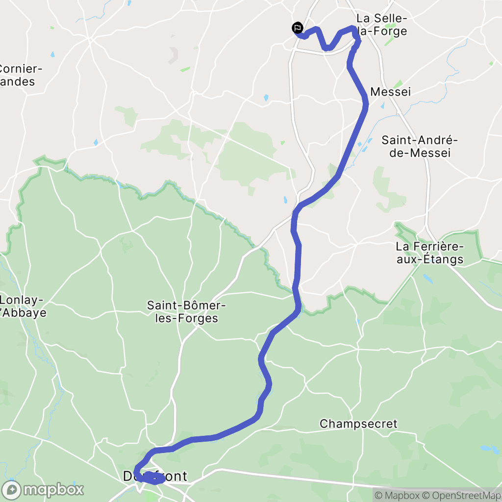 Flers : carte du parcours de randonnée - France