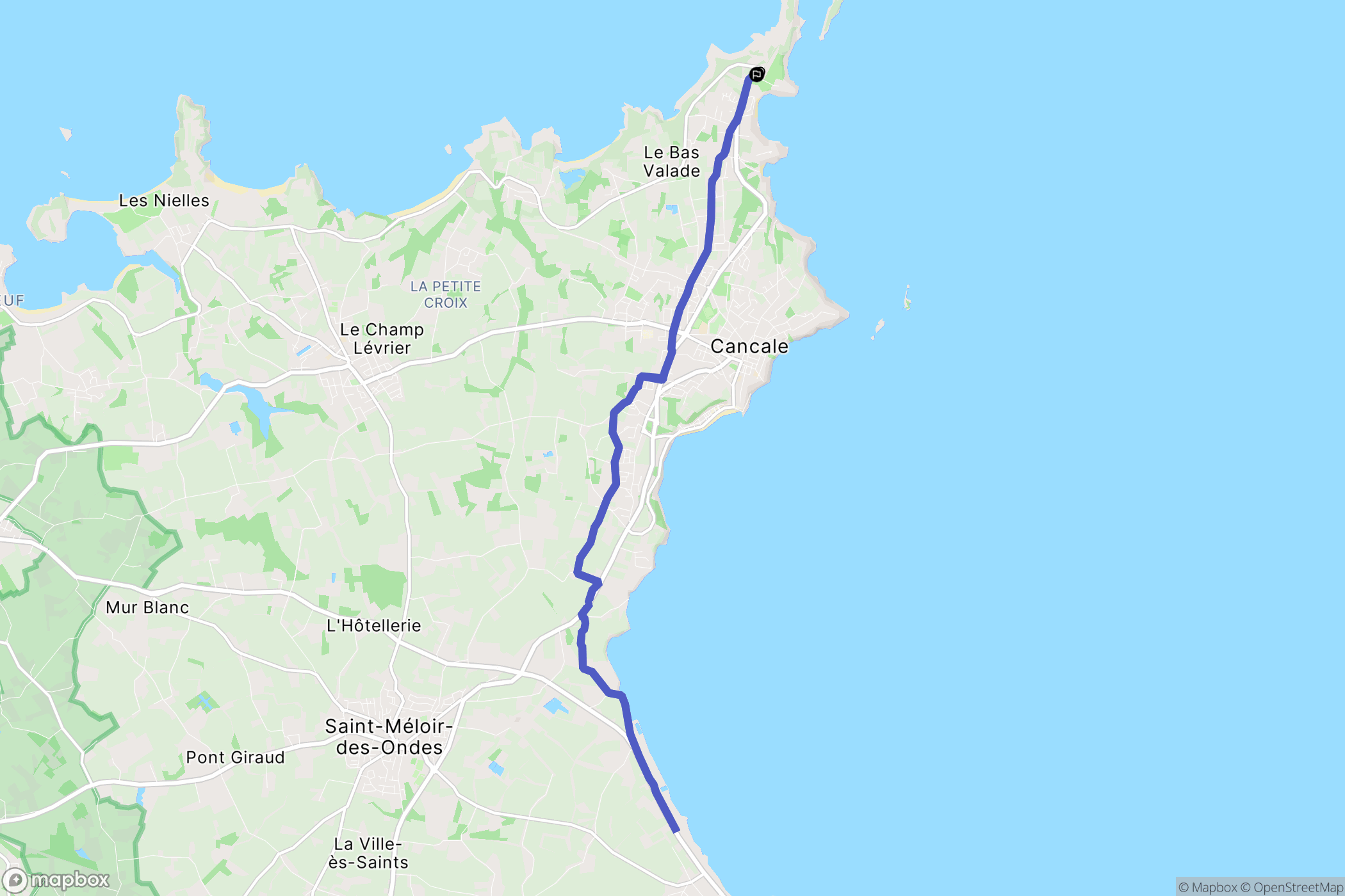 Cancale : carte du parcours de randonnée - France
