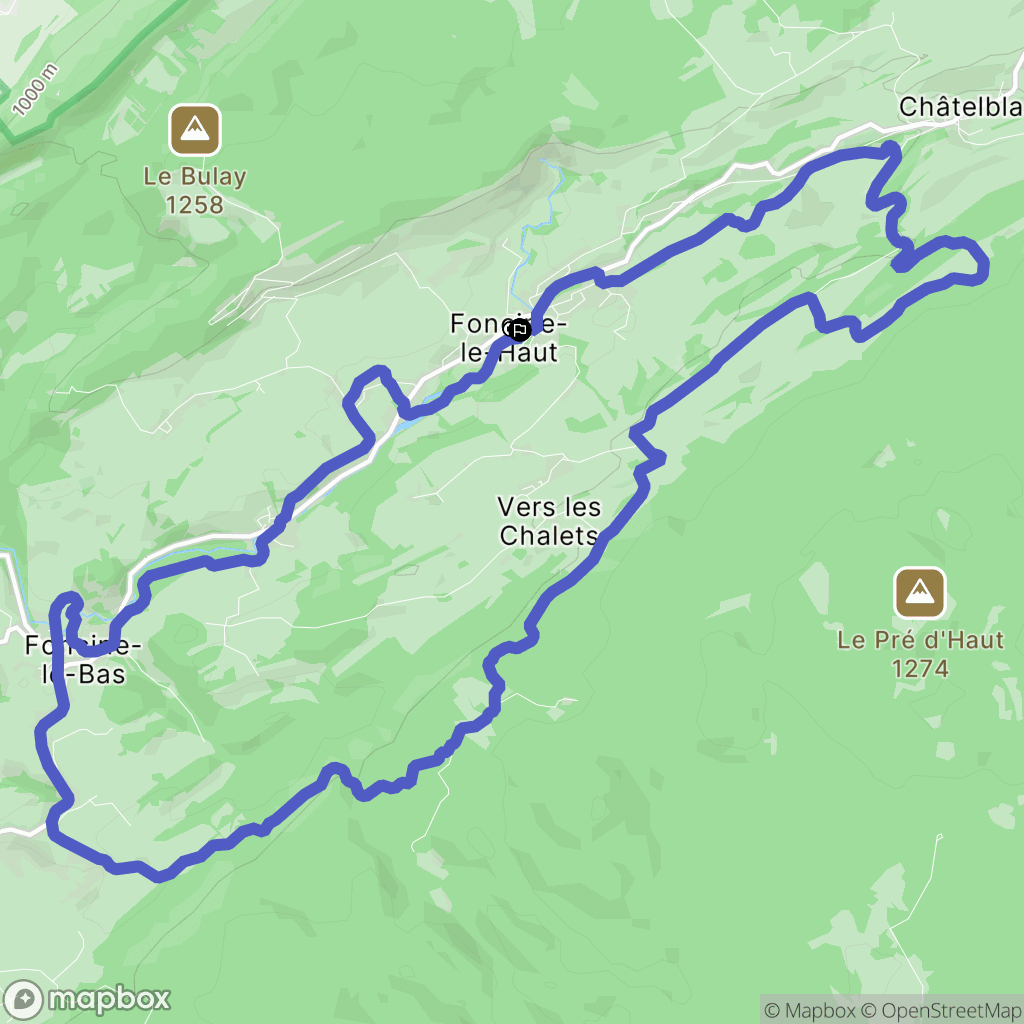 Foncine-le-Haut : carte du parcours de randonnée - France