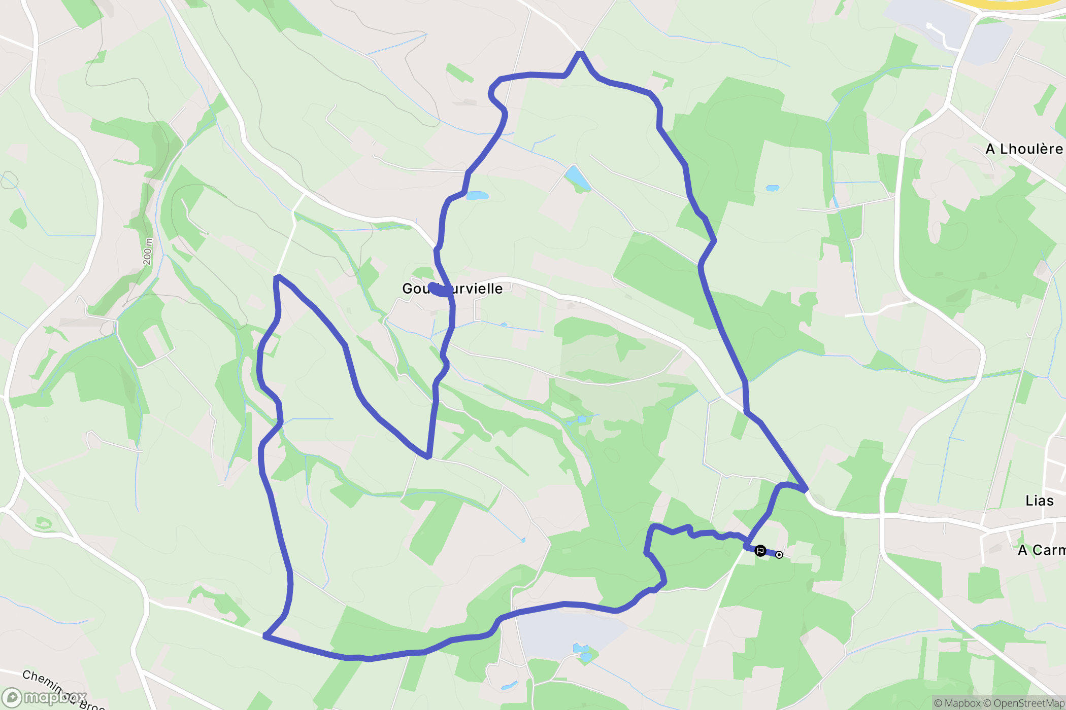 Lias : carte du parcours de randonnée - France