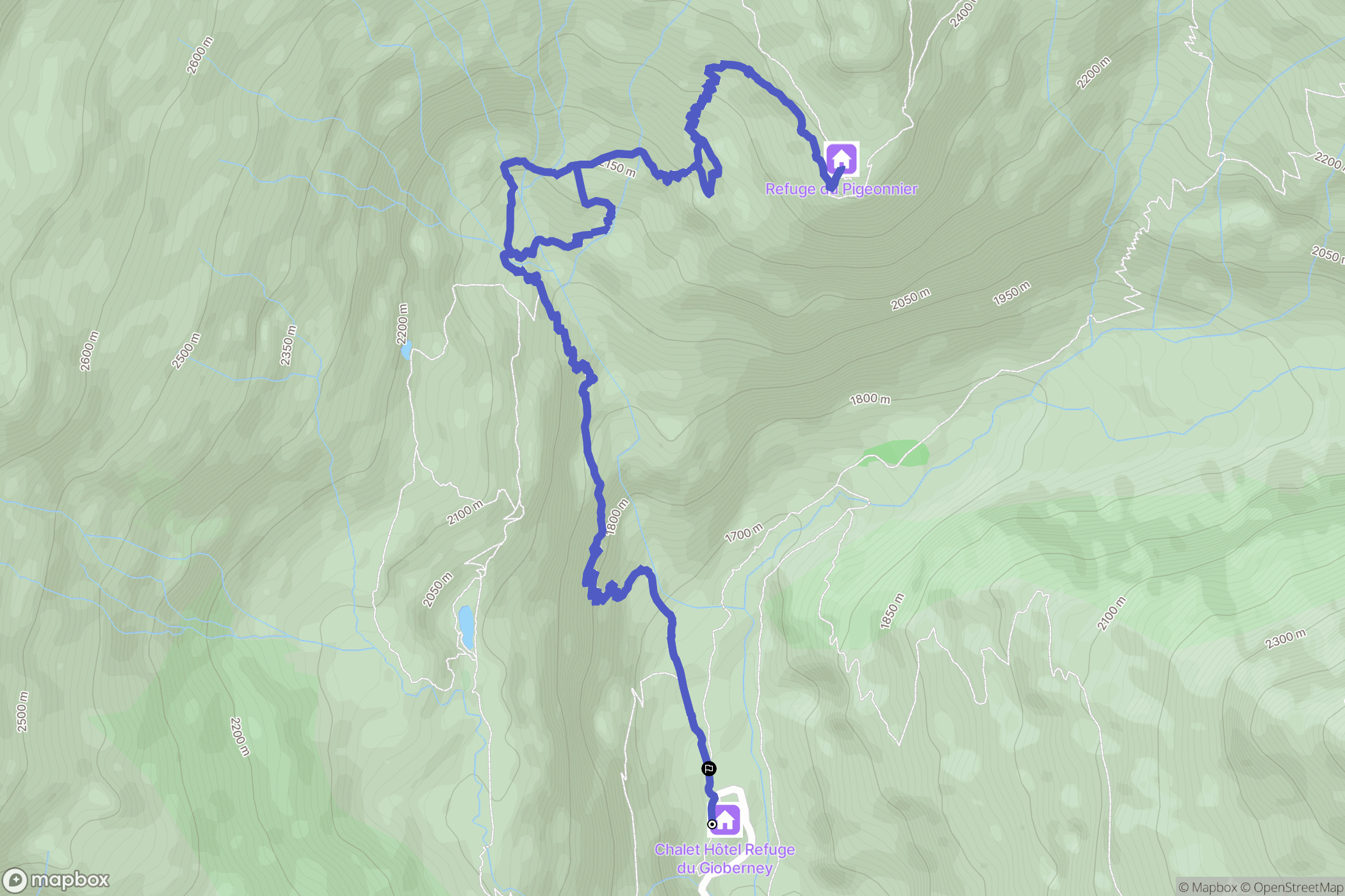 La Chapelle-en-Valgaudémar : carte du parcours de randonnée - France