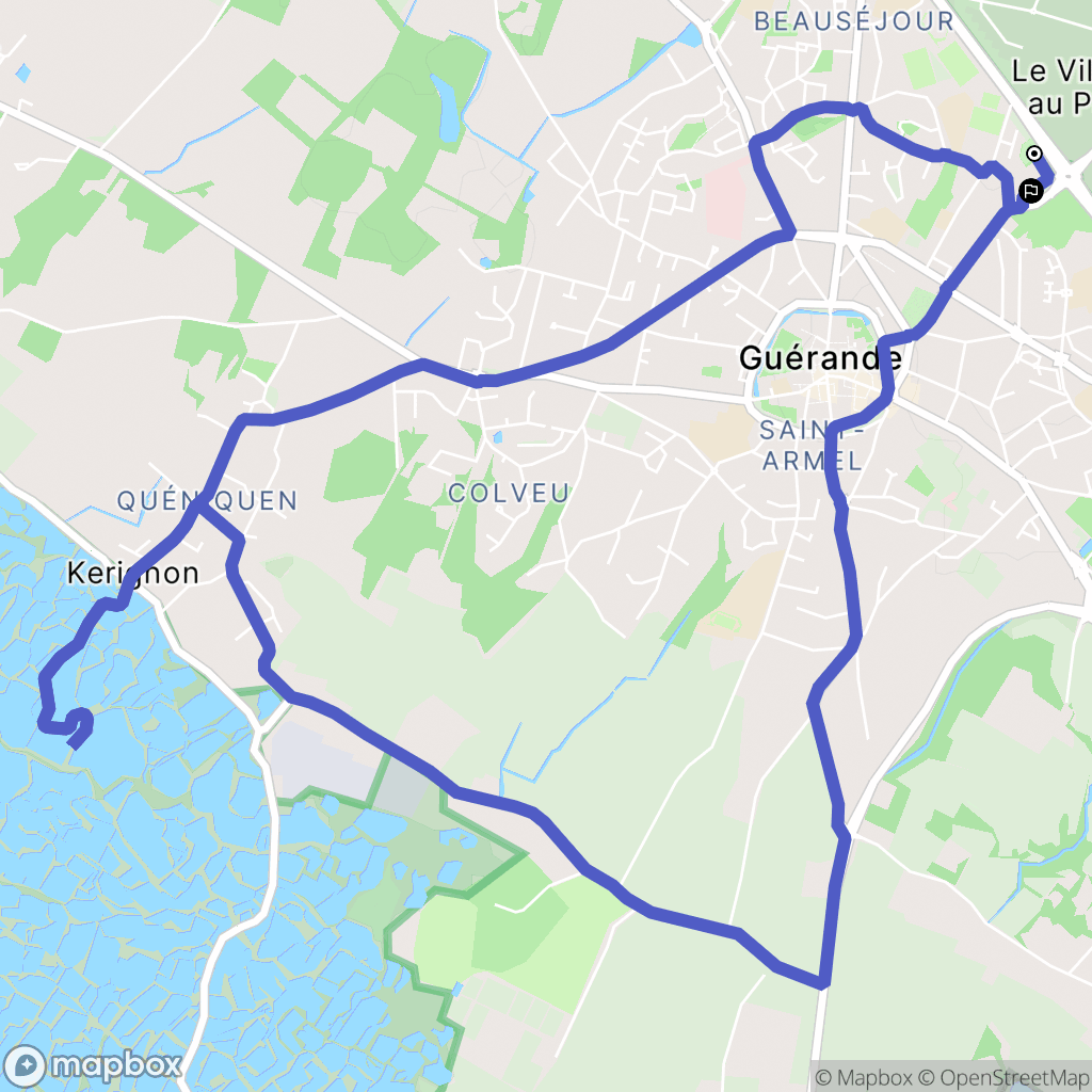 Guérande : carte du parcours de randonnée - France