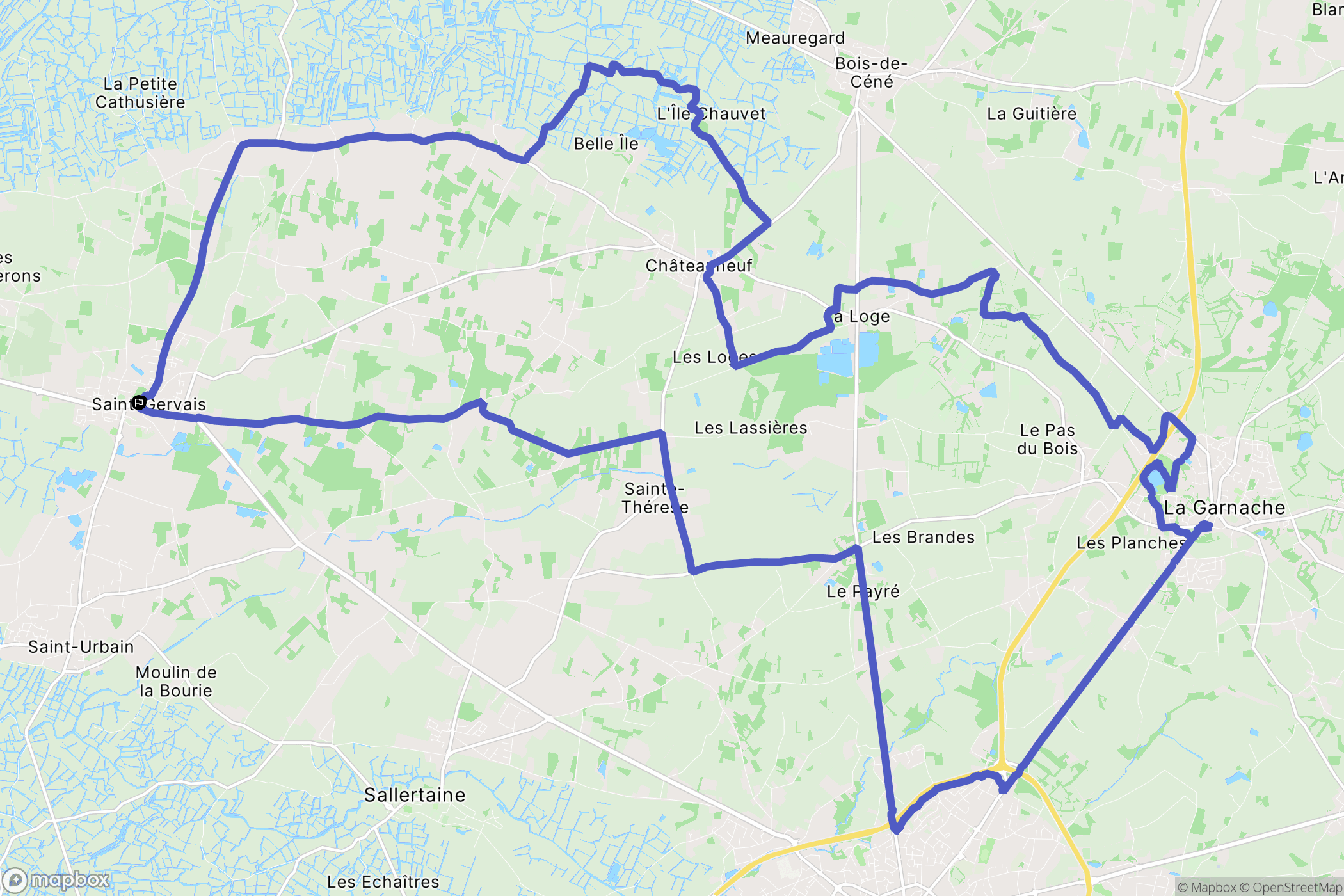 Saint-Gervais : carte du parcours de randonnée - France