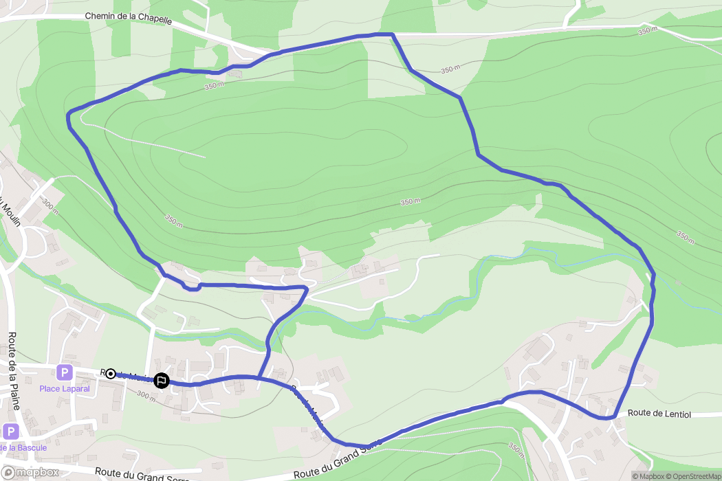 Lens-Lestang : carte du parcours de randonnée - France