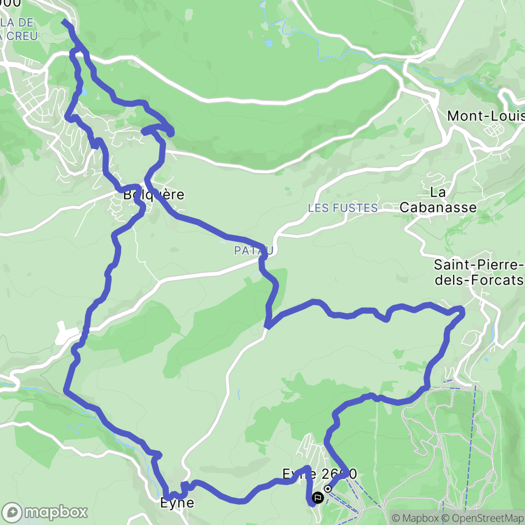 Eyne : carte du parcours de randonnée - France