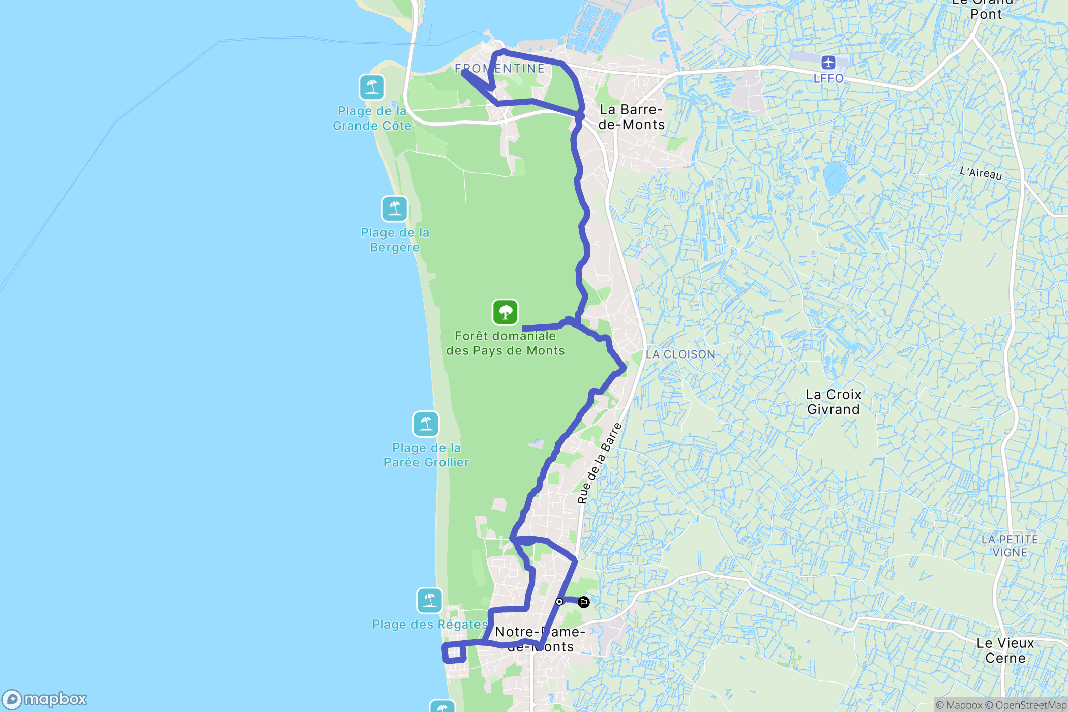 Notre-Dame-de-Monts: routekaart voor buitenactiviteiten - France