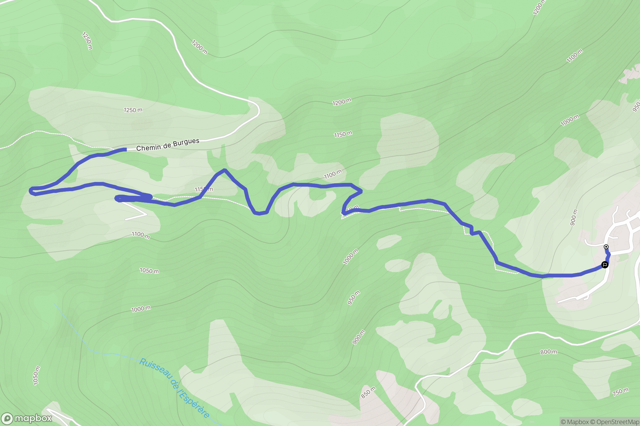 Beyrède-Jumet-Camous : carte du parcours de randonnée - France