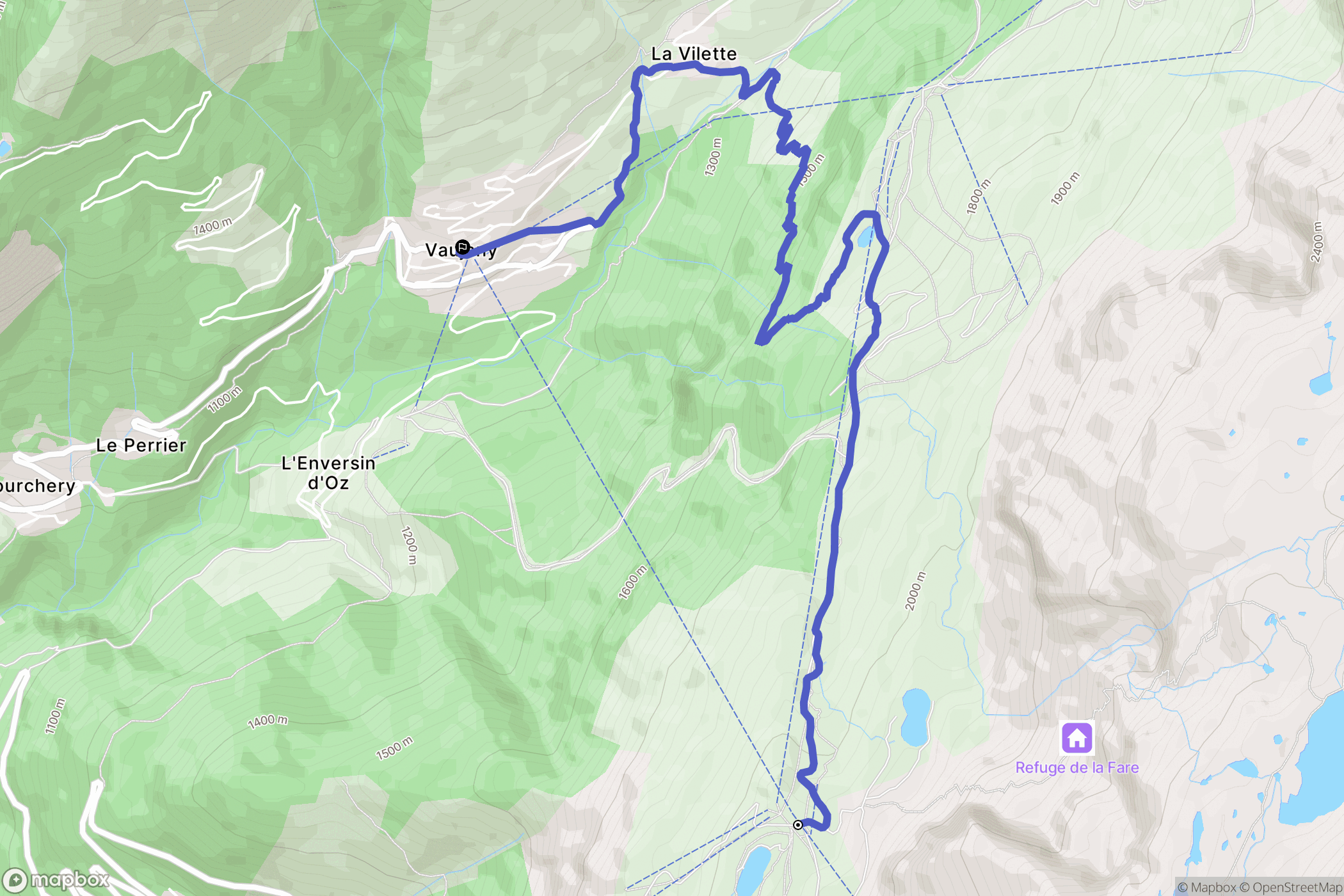 Oz : carte du parcours de randonnée - France