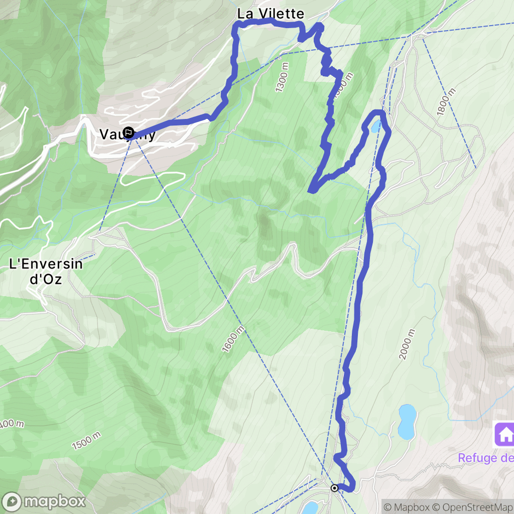 Oz : carte du parcours de randonnée - France