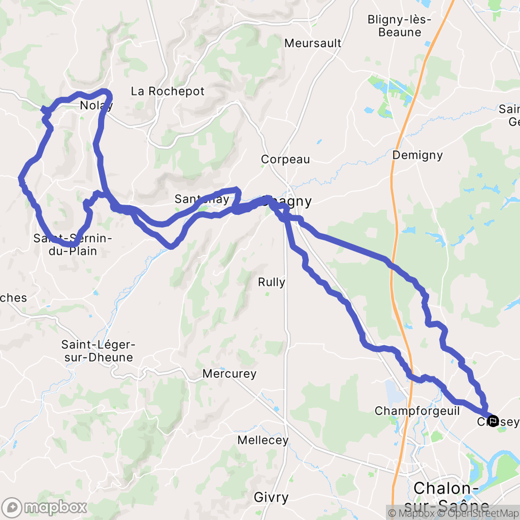 Crissey : carte du parcours de randonnée - France