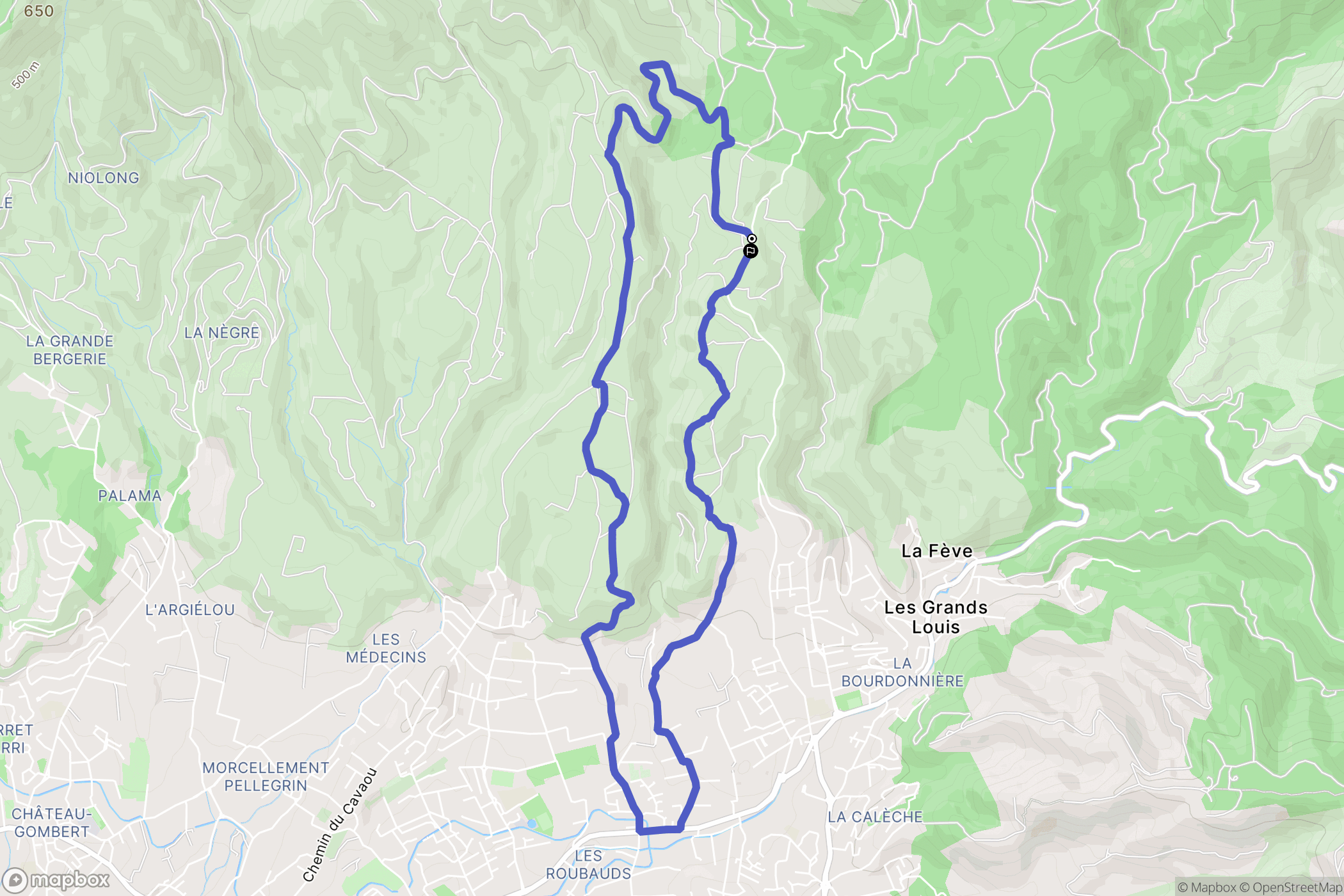 Allauch : carte du parcours de randonnée - France