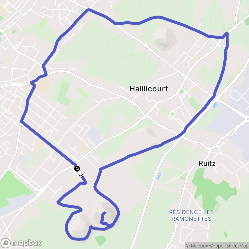 Haillicourt : carte du parcours de randonnée - France