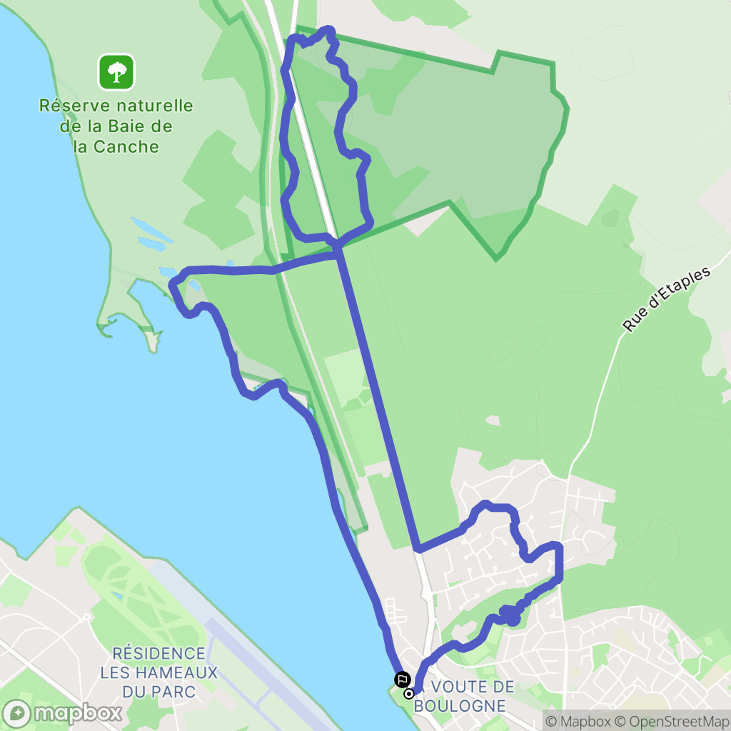 Étaples : carte du parcours de randonnée - France