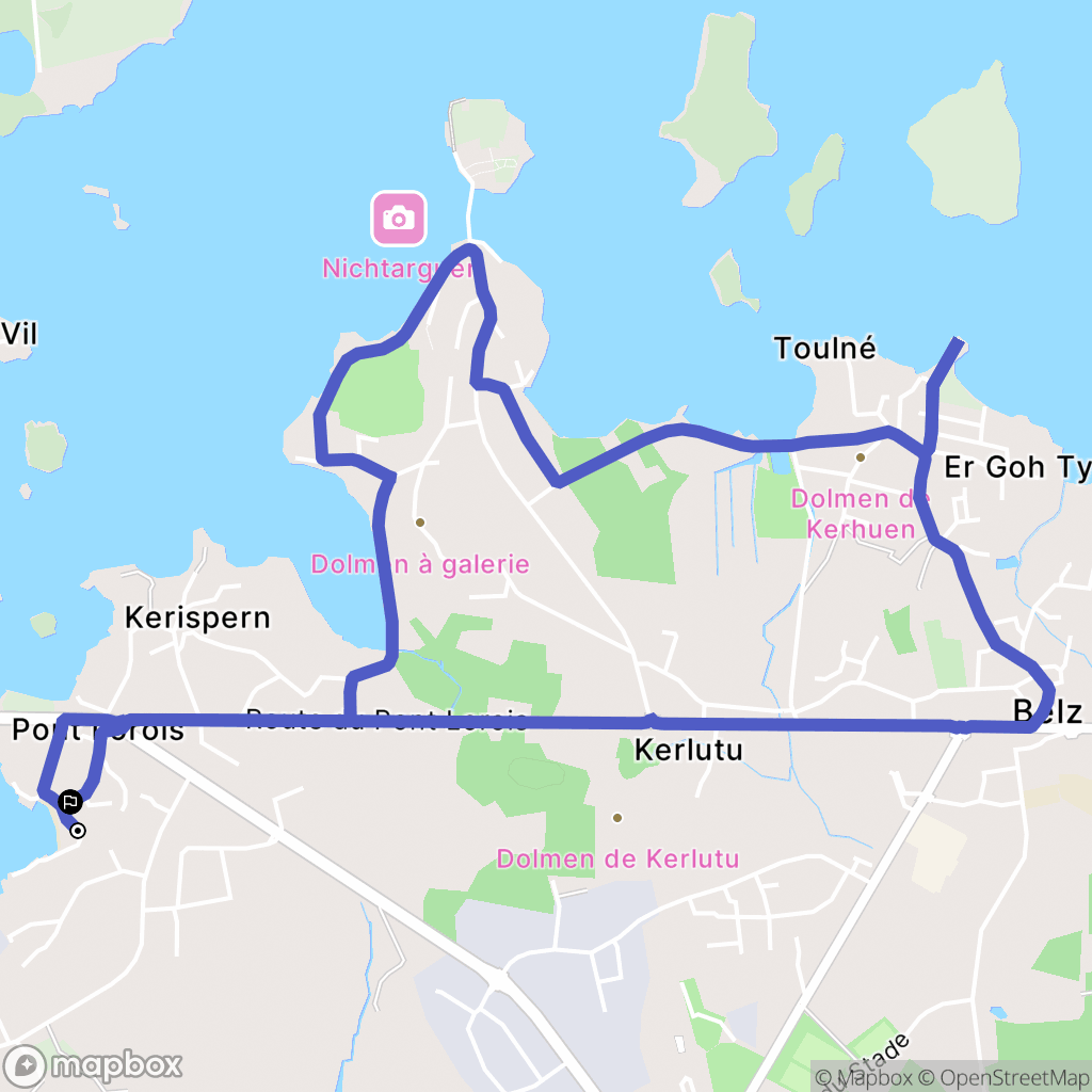 Belz : carte du parcours de randonnée - France