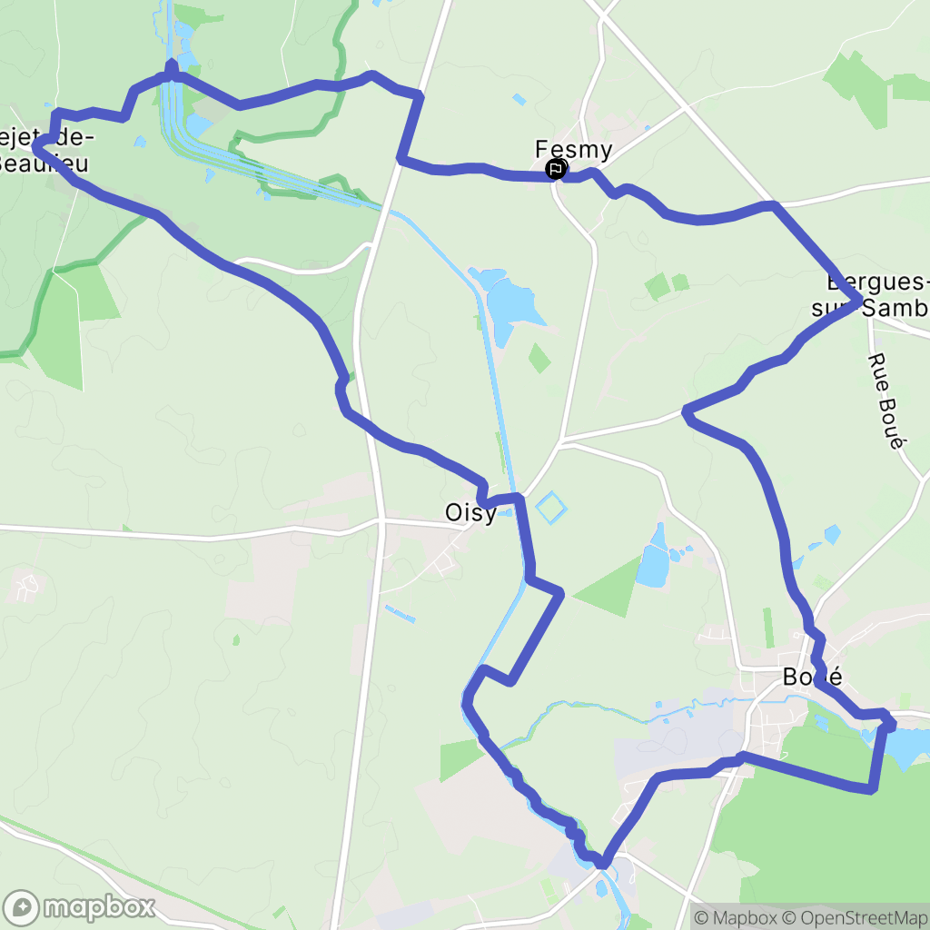 Fesmy-le-Sart : carte du parcours de randonnée - France