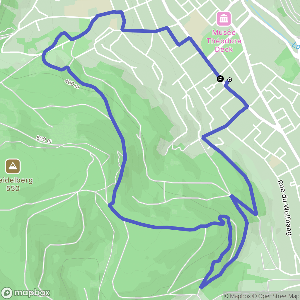 Guebwiller : carte du parcours de randonnée - France