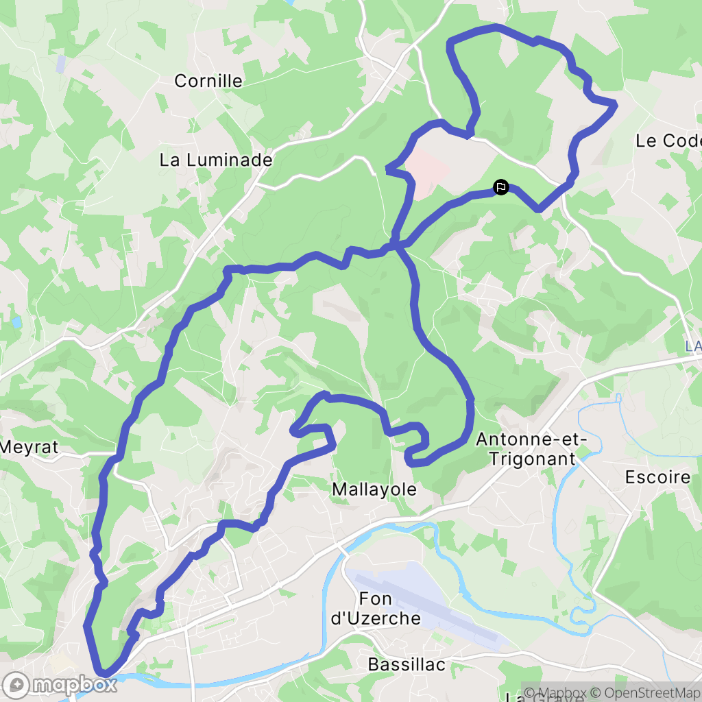 Antonne-et-Trigonant : carte du parcours de randonnée - France