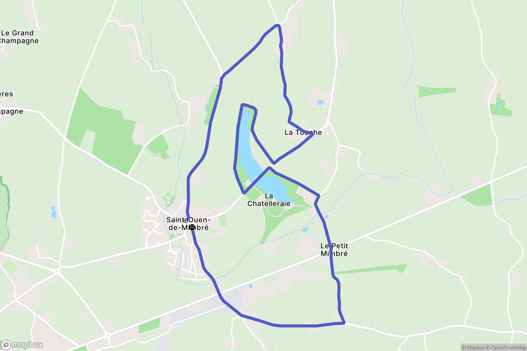 Saint-Ouen-de-Mimbré : carte du parcours de randonnée - France