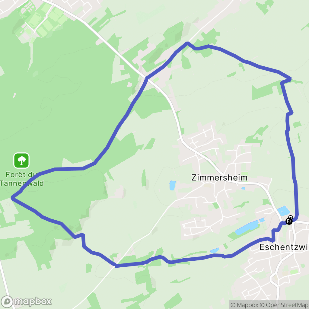Eschentzwiller : carte du parcours de randonnée - France