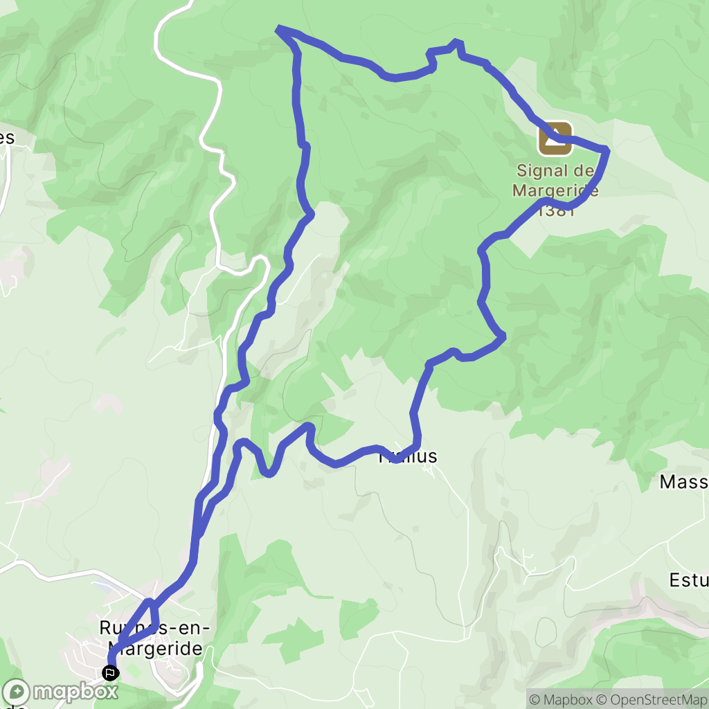 Ruynes-en-Margeride : carte du parcours de randonnée - France